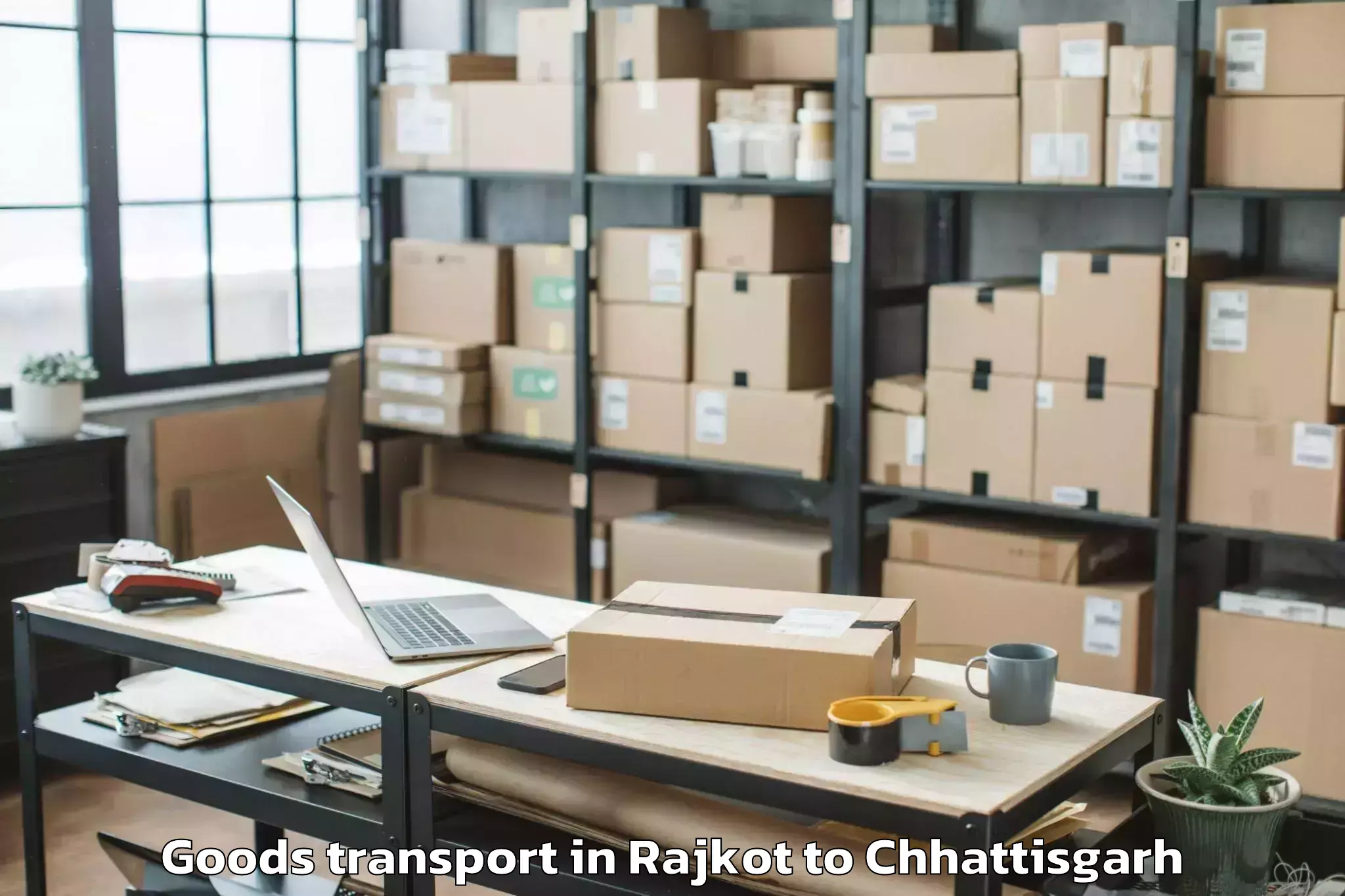 Trusted Rajkot to Champa Goods Transport